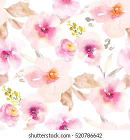 This Modern Pink And Purple Floral Pattern Features A Repeating Flower Background Design With Pastel Colors