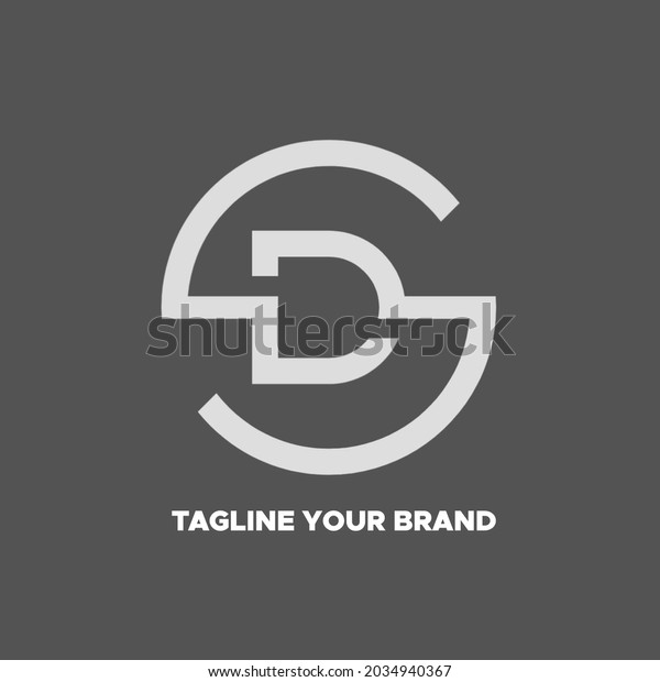 This Monogram Logo Form Combination Letters Stock Illustration ...