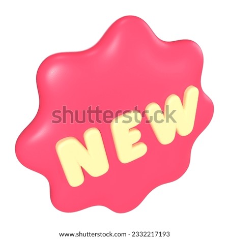 This is New Label 3D Render Illustration Icon, high resolution jpg file, isolated on a white background