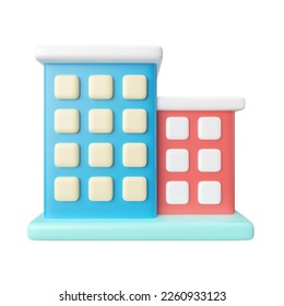 This is Office Building 3D Render Illustration Icon, high resolution jpg file, isolated on a white background