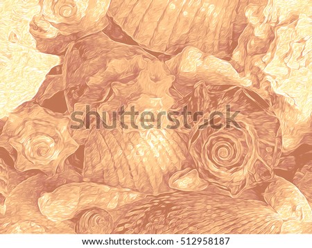This is one of a series of illustrations of stylized and abstracted seashells.

