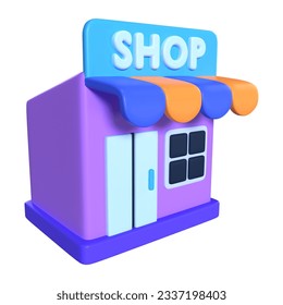 This is Online Shop 3D Render Illustration Icon, high resolution jpg file, isolated on a white background