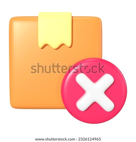 This is Order Cancel 3D Render Illustration Icon, high resolution jpg file, isolated on a white background