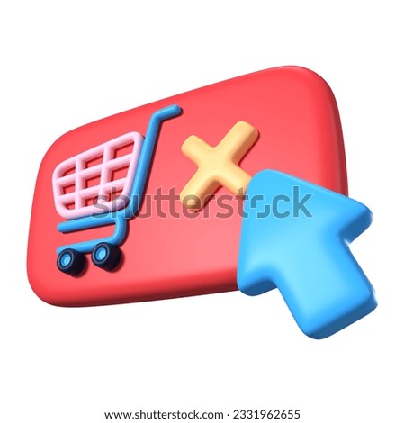 This is Order Cancel 3D Render Illustration Icon, high resolution jpg file, isolated on a white background