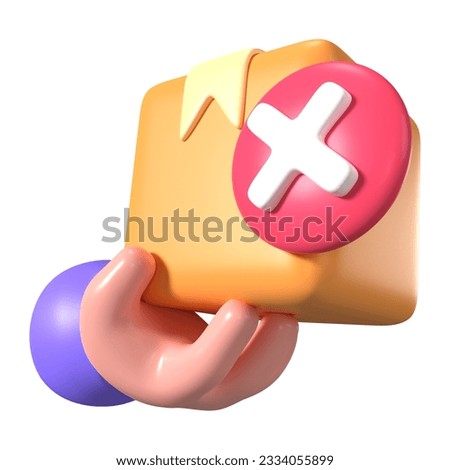 This is Order Cancel 3D Render Illustration Icon, high resolution jpg file, isolated on a white background