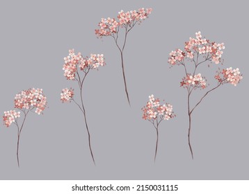 This Painting Depicts Blooming Flowers Stock Illustration 2150031115 ...