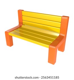 This is a Park Bench 3D Render Illustration Icon. High-resolution JPG file isolated on a white background.