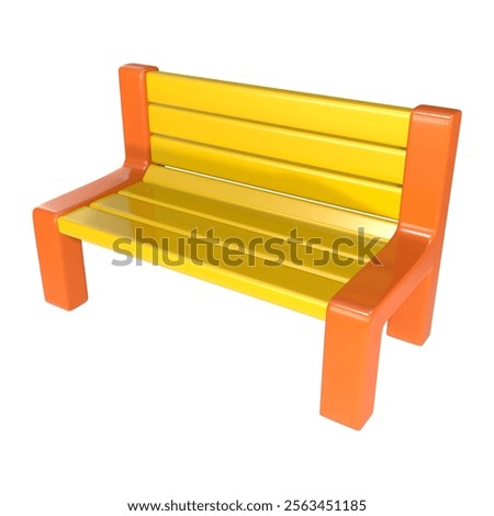 This is a Park Bench 3D Render Illustration Icon. High-resolution JPG file isolated on a white background.