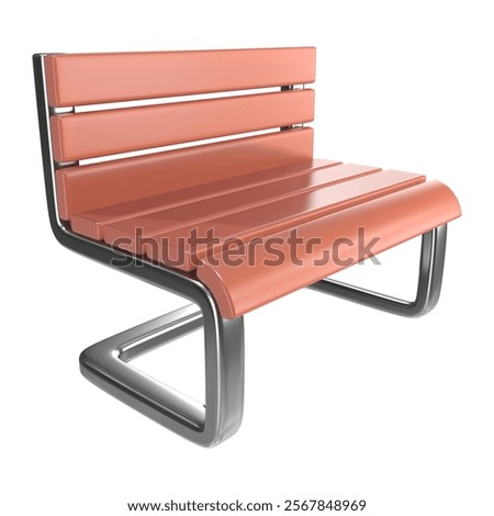 This is a Park Bench 3D Render Illustration Icon. High-resolution JPG file isolated on a white background.