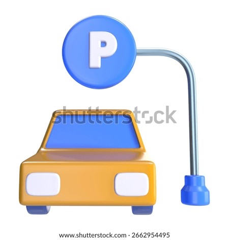 This is a Parking Lot 3D Render Illustration Icon. High-resolution JPG file isolated on a white background.