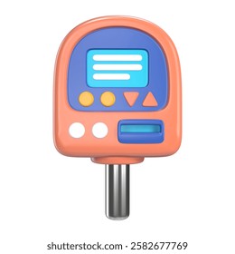 This is a Parking Meter 3D Render Illustration Icon. High-resolution JPG file isolated on a white background.