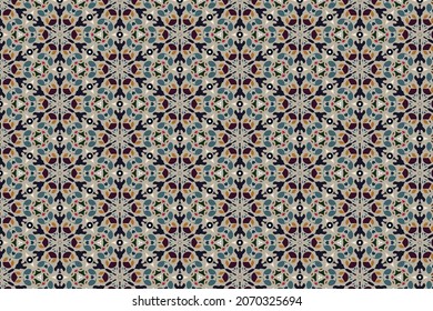 This Pattern Design Is Made Through A Motif Which Has Rotation Symmetry And Which Is Then Rotated To Form A Star Like Form Which Is Then Repeated To Form A Unified Surface 
