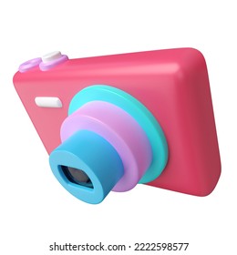 This is Pocket Camera 3D Render Illustration Icon, high resolution jpg file, isolated on a white background