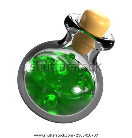 This is a Potion Bottle 3D Render Illustration Icon. High-resolution JPG file isolated on a white background.