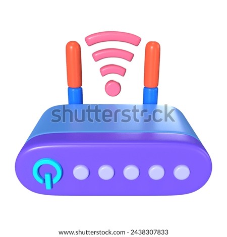 This is a Router 3D Render Illustration Icon. High-resolution JPG file isolated on a white background.