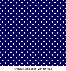 navy and white polka dot