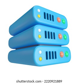 This is Server Rack 3D Render Illustration Icon, high resolution jpg file, isolated on a white background