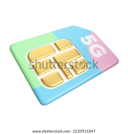This is Sim Card 3D Render Illustration Icon, high resolution jpg file, isolated on a white background