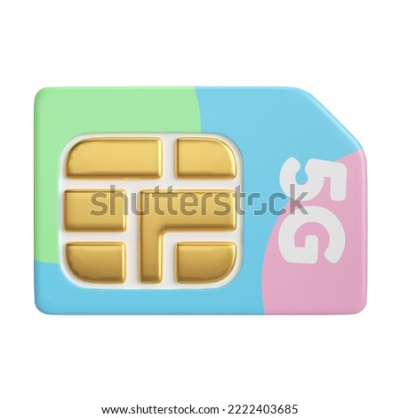 This is Sim Card 3D Render Illustration Icon, high resolution jpg file, isolated on a white background