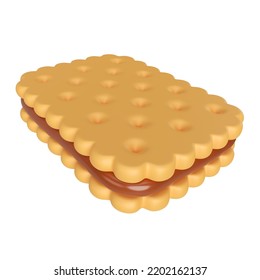 This is Square Biscuit 3D Render Illustration Icon, high resolution jpg file, isolated on a white background