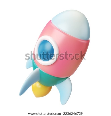 This is Start Up 3D Render Illustration Icon, high resolution jpg file, isolated on a white background
