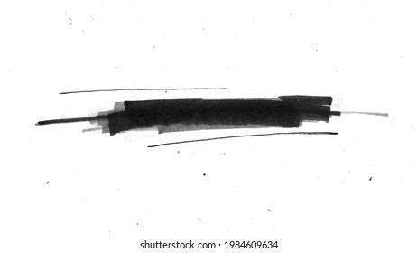 This stock illustration shows hand-drawn black and white lower third in the style of abstract art