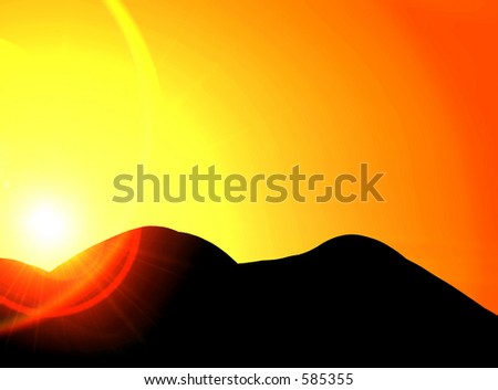 Image, Stock Photo Sunset with camel in front of pyramid