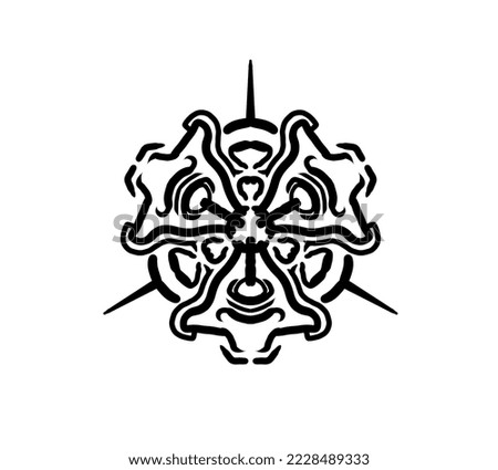 This symbol or icon is suitable for use as a decorative ornament or wall sticker or as a background partern.