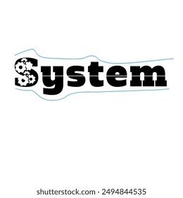 This system is on an isolated white background with gears.new and  stylish word technology, science, industry, commerce, account, wallpaper, alphabet, text, frame, design, Logo,