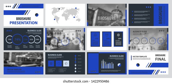 This template is the best as a business presentation, used in marketing and advertising, flyer and banner, the annual report. Elements on a dark grey background - Powered by Shutterstock