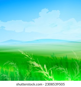 This is the third day of God's creation. On the third day, God created all kinds of plants. Six Days of Creation. Bible creation story picture. Creation of the world. 