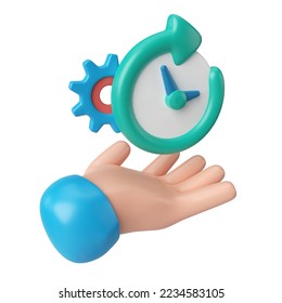 This is Time Management 3D Render Illustration Icon, high resolution jpg file, isolated on a white background