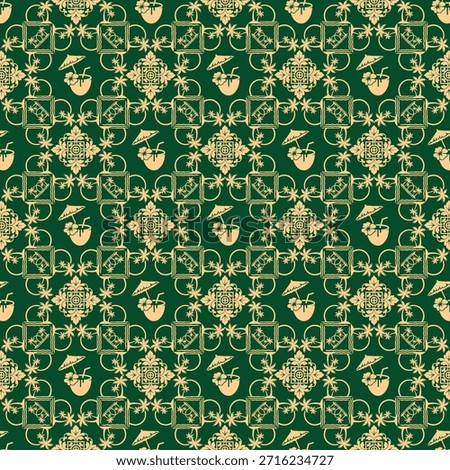 This traditional pattern provides a distinctive ethnic aesthetic immediately.