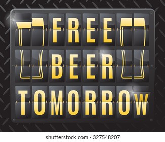 This ultra dynamic 3D illustration of a flip countdown calendar is a great way to trick your customers with the promise of FREE BEER tomorrow. 