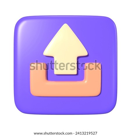 This is a Upload 3D Render Illustration Icon. High-resolution JPG file isolated on a white background.