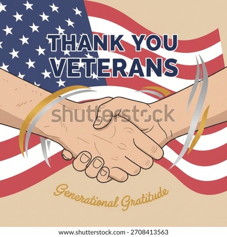 This vector illustration beautifully captures the spirit of "Thank You Veterans" through a modern, respectful, and slightly stylized lens.