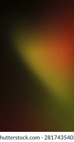 This vertical abstract grainy background features a smooth gradient of red orange and green colors creating a soft blur effect perfect for tech wallpaper or banner templates. The grunge texture adds d