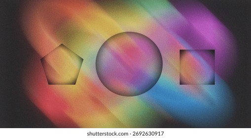 This vibrant abstract background features geometric shapes and a colorful texture, creating a visually stimulating and artistic composition with a modern aesthetic.