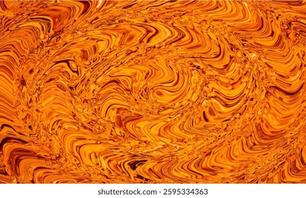 This vibrant abstract image showcases a dynamic interplay of swirling orange and amber hues.