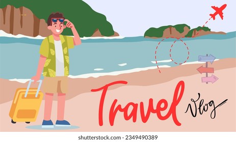 This vibrant artwork invites you to explore a world brimming with possibilities, from idyllic tropical beaches to enchanting cultural experiences. - Powered by Shutterstock