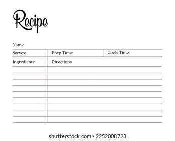 This white template recipe sheet is a great way to organize your favorite recipes and notes. - Powered by Shutterstock