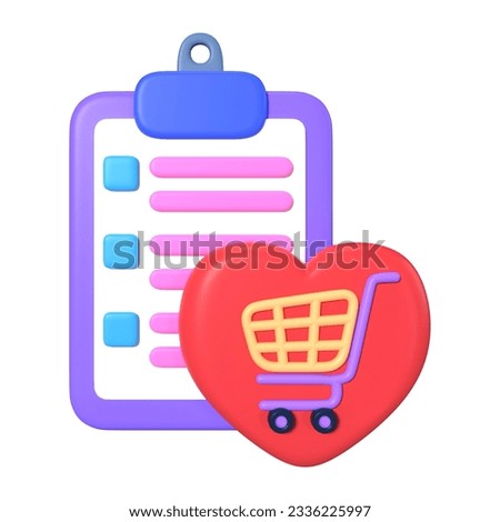 This is Wish List 3D Render Illustration Icon, high resolution jpg file, isolated on a white background