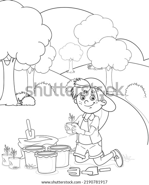 This Worksheet Outline Illustration Page Color Stock Illustration ...