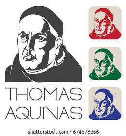 Thomas Aquinas Raster Illustration