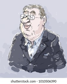 Thomas Bach. Cartoon Of The President Of The International Olympic Committee