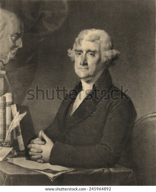 Thomas Jefferson 17431826 Writing Desk Upper Stock Illustration