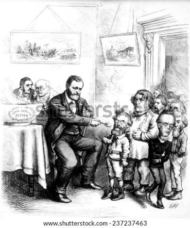 Thomas Nast Political Cartoon Depicting President Stock Illustration ...