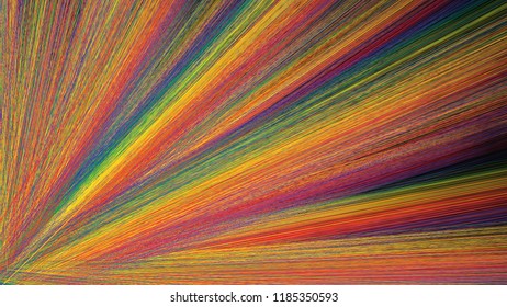 Threads In Rainbow Colors . 3d Rendering. 