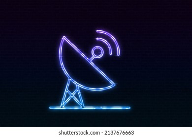 Threat Intelligence Services Icon Neon Style