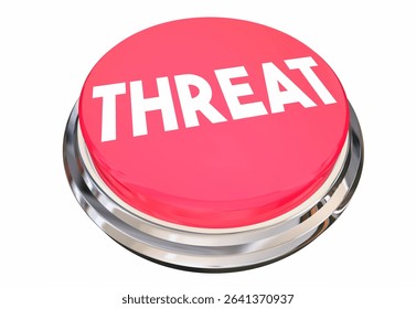 Threat Red Button Flashing Light Danger Level Alert Warning 3d Illustration